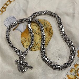 Silver Chain Necklace with Toggle Clasp